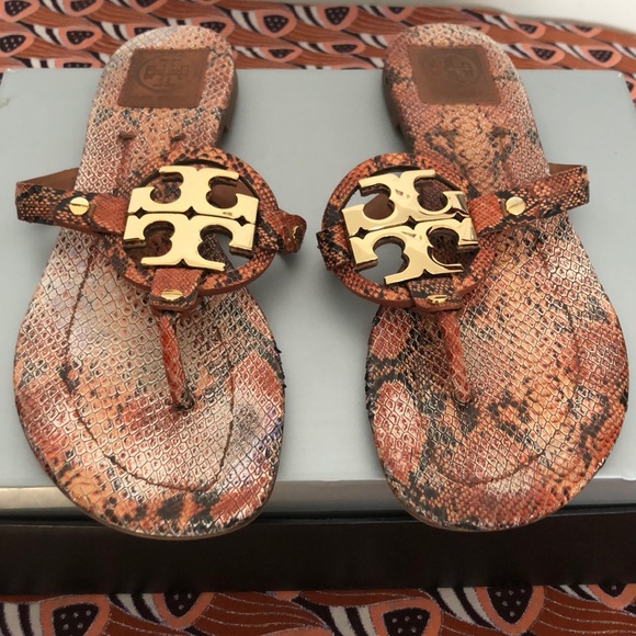 Tory Burch Snake Print Miller Sandal - Picture 2 of 8